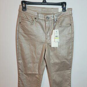 NWT Tommy Bahama Women's Metallic High Rise Ankle Jean Style Pants Size 4 Denim